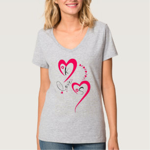 Camiseta Coração Rosa Minimal Amor