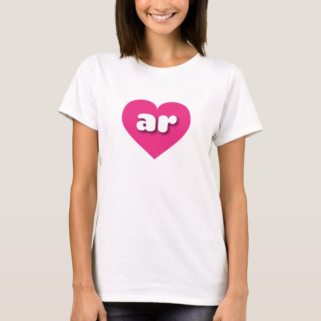 Camiseta Coração rosa-quente de Arkansas - Eu amo ar (Frente)