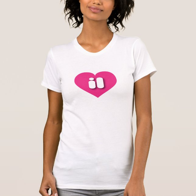 Camiseta Coração rosa quente de Illinois - Eu amo o (Frente)