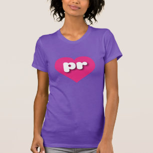 Camiseta Coração Rosa Quente de Porto Rico - amor