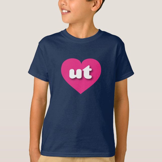 Camiseta Coração rosa quente de Utah - Eu amo fora (Frente)
