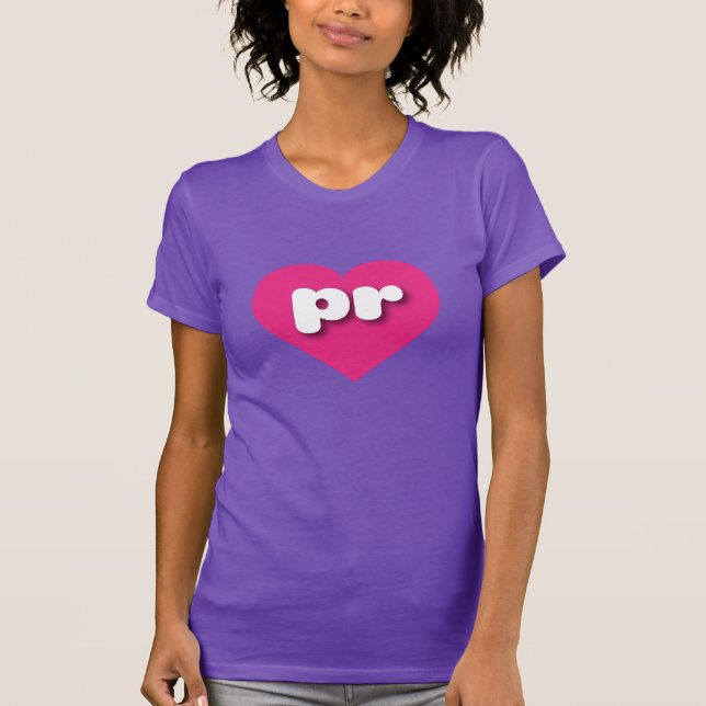 Camiseta Coração rosa-quente Porto Rico - Eu amo (Frente)