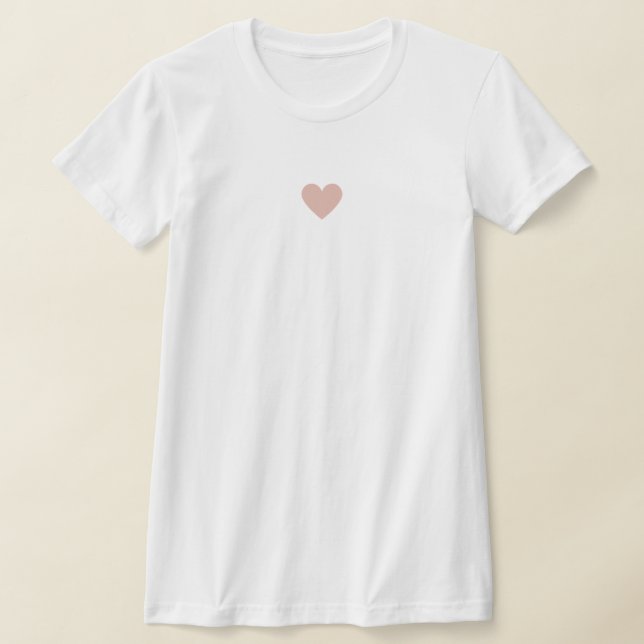 Camiseta Coração Rosa Simples Moderno Personalizado (Postura )