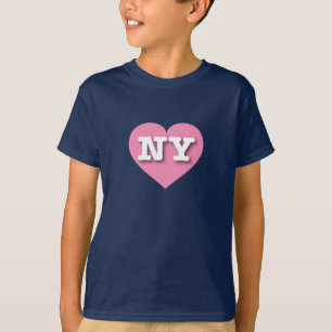 Camiseta Coração Rosa Sólido de Nova Iorque - Grande Amo