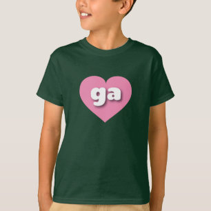 Camiseta Coração Rosa Sólido Georgia - amor