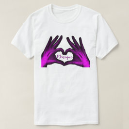 Camiseta Coração roxo do raio X da mão
