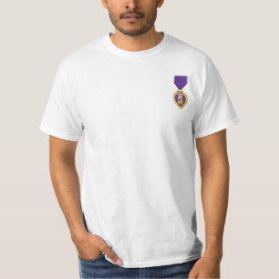 Camiseta Coração Roxo-nos Presente Militar Prêmio Veterano