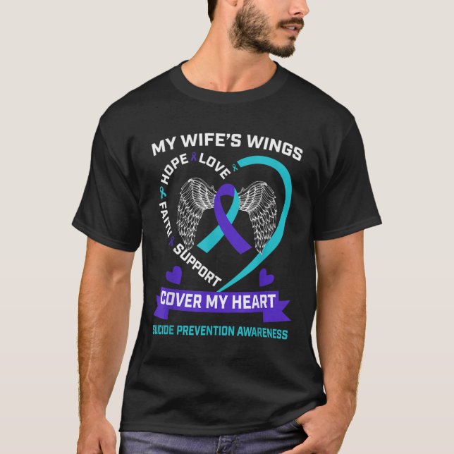 Camiseta Coração Roxo Turquesa Perco Minha Esposa Conscient (Frente)
