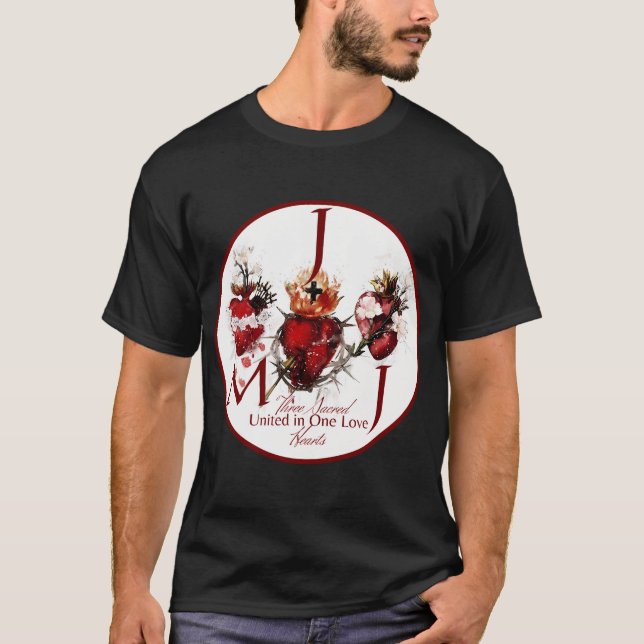 Camiseta Coração Sagrado De Coração Jesusimmaculado De Mari (Frente)