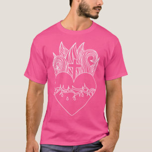 Camiseta Coração Sagrado De Jesus (Branco)