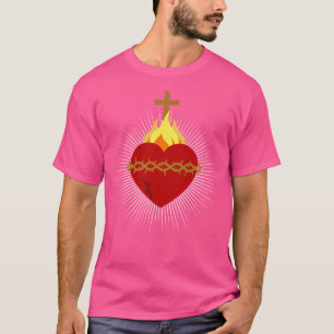 Camiseta Coração Sagrado De Jesus Devoção Católica Cristã