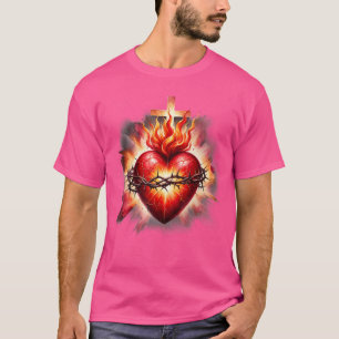 Camiseta Coração Sagrado De Jesus Devoção Católica Fé