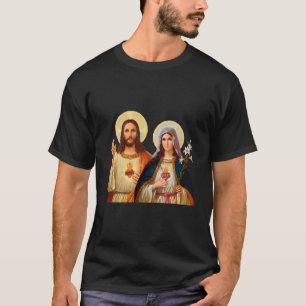 Camiseta Coração Sagrado De Jesus Imaculado Coração De Mari