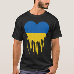 Camiseta Coração Sangrando Ucrânia Apoio E Fique Com Ucrâni