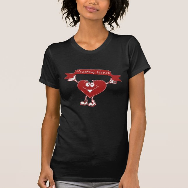 Camiseta Coração saudável símbolo de consciência cardiologi (Frente)