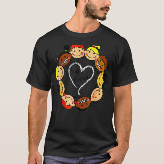 Camiseta Coração Seja Bonito Espalhar Coração Antisassando