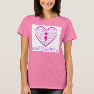 Camiseta Coração SemiColon para Sensibilização para Suicídi