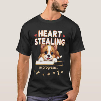 Camiseta Coração Shetland Sheepdog Cão Presente Divertido S