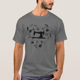 Camiseta Coração Silhueta Da Máquina De Esgoto Para Esgo
