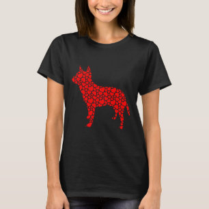 Camiseta Coração Silhueta de Cachorro Australiano