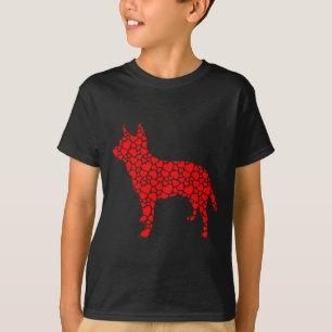 Camiseta Coração Silhueta de Cachorro Australiano