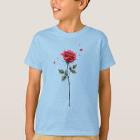 Coração Simples Rosa vermelha - Dia do Namorados E