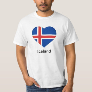 Camiseta Coração - Sinalizador da Islândia