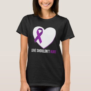 Camiseta Coração Sobrevivente Doméstico de Consciência da V