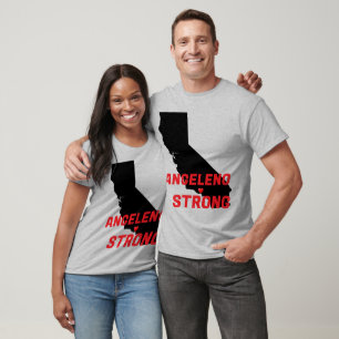 Camiseta Coração Sólido CA Red Blk FORTE ANGELENO