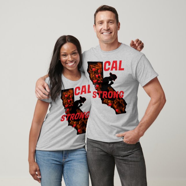 Camiseta Coração Sólido do Red Blk CA STRONG FIRE (Unissex)