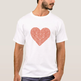 Camiseta Coração Sparkling impresso do cristal de rocha