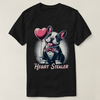 Camiseta Coração Stealer - Dapper French Bulldog com Balão