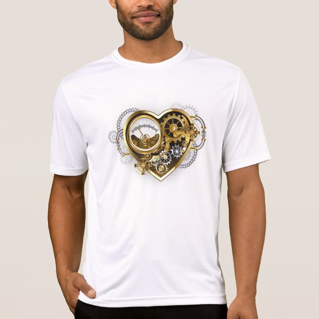 Camiseta Coração Steampunk com Manômetro (Frente)