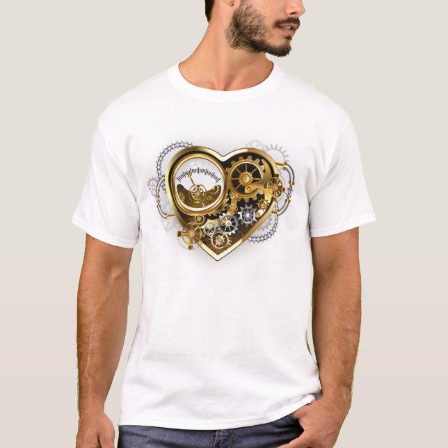 Camiseta Coração Steampunk com Manômetro (Frente)