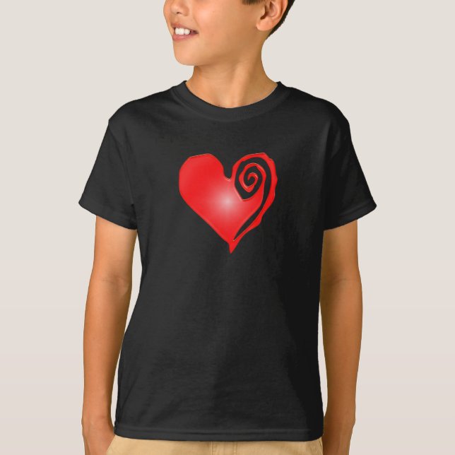 Camiseta coração suave a preto ou branco (Frente)