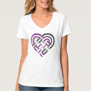 Camiseta Coração Tecido Ace Orgulho Asexual Bandeira Cinza 