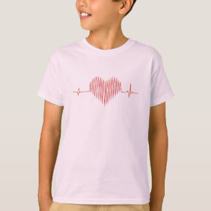 Camiseta Coração Tonto Batimento Cardíaco Design Minimalist