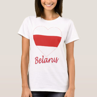 Camiseta Coração (tradicional) da bandeira de Belarus