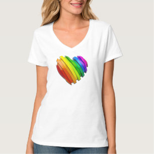 Camiseta Coração tridimensional escultural do SlipperyJoe b