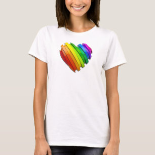 Camiseta Coração tridimensional escultural do SlipperyJoe b