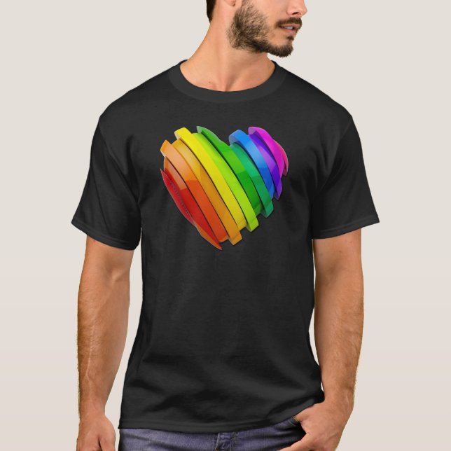 Camiseta Coração tridimensional escultural do SlipperyJoe b (Frente)
