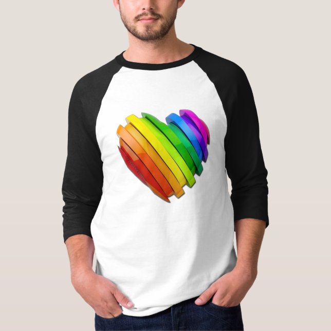 Camiseta Coração tridimensional escultural do SlipperyJoe b (Frente)