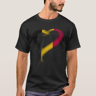 Camiseta Coração Trippy Eu adoro a bandeira belga Edm raves