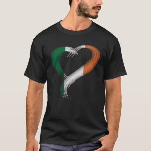 Camiseta Coração Trippy Eu adoro a bandeira irlandesa Edm r