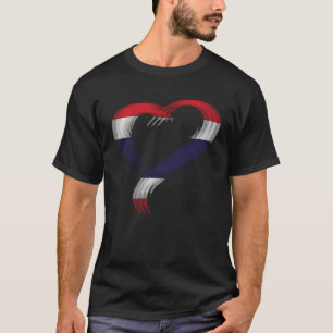 Camiseta Coração Trippy Eu adoro a bandeira tailandesa Edm