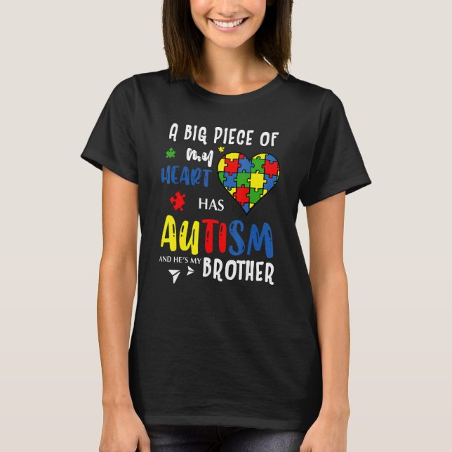 Camiseta Coração, um grande pedaço do meu Autismo Cardíaco  (Frente)