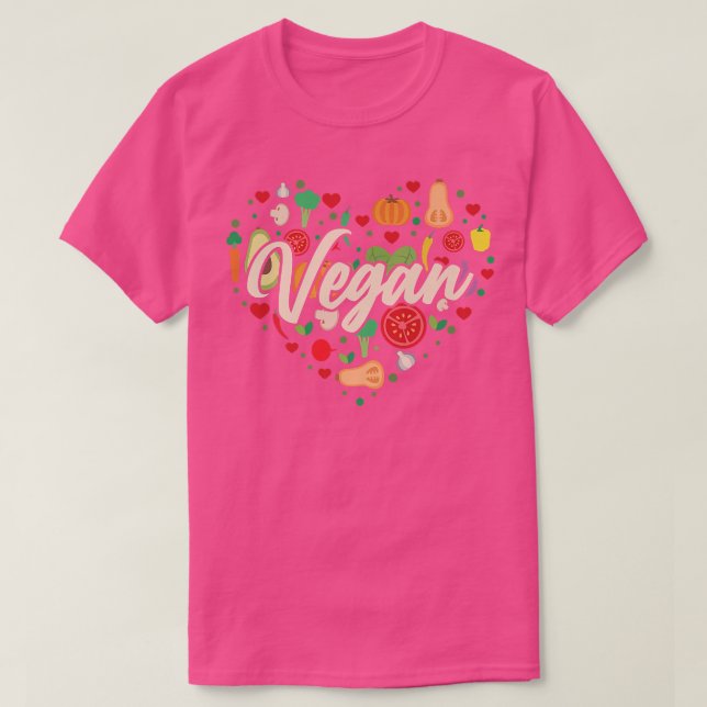 Camiseta Coração vegetativa de vegetação vegetativa (Frente do Design)