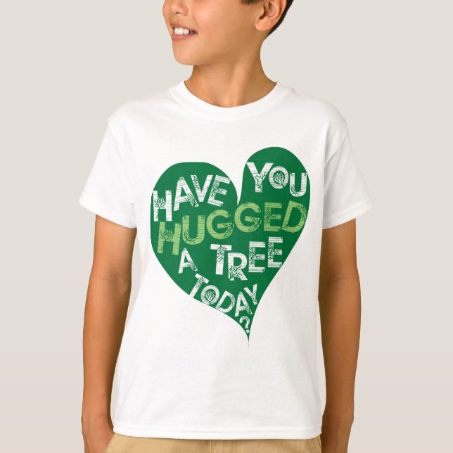 Camiseta Coração verde (abrace uma árvore) (Frente)