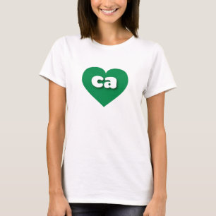 Camiseta Coração Verde da Califórnia - amor