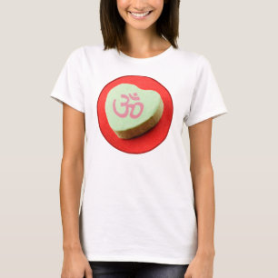 Camiseta Coração verde dos doces com símbolo do OM